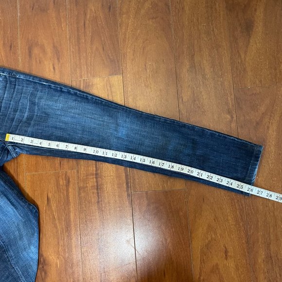 Vince Womens Dylan Dark Wash Mid Rise Distressed Skinny Ankle Jeans Size 25 - Picture 9 of 13